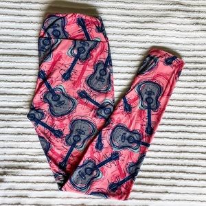 Lularoe OS Guitar Print Leggings